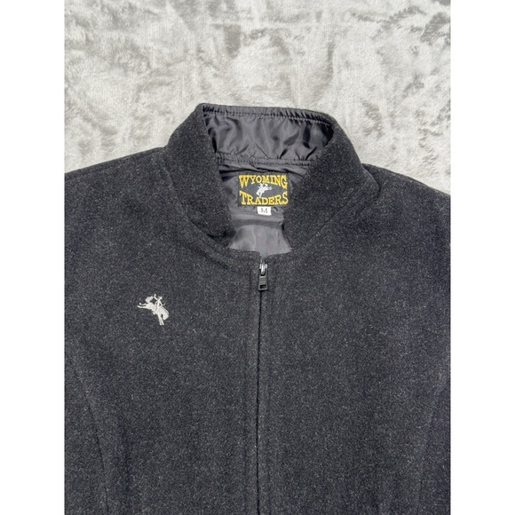 Wyoming Traders Vest Womens Medium Black 100% Wool Full Zip Western Riding Work - Picture 2 of 8